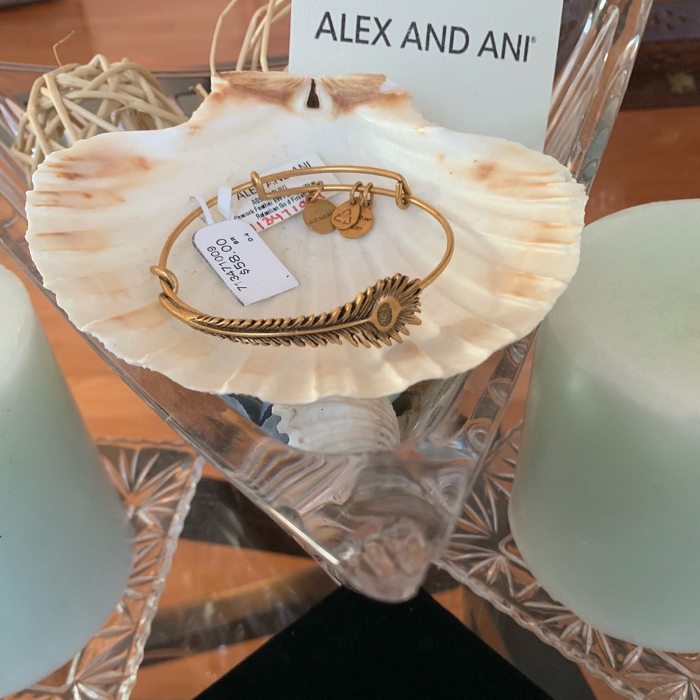 Alex and Ani Rafaellian Gold Feather Bangle